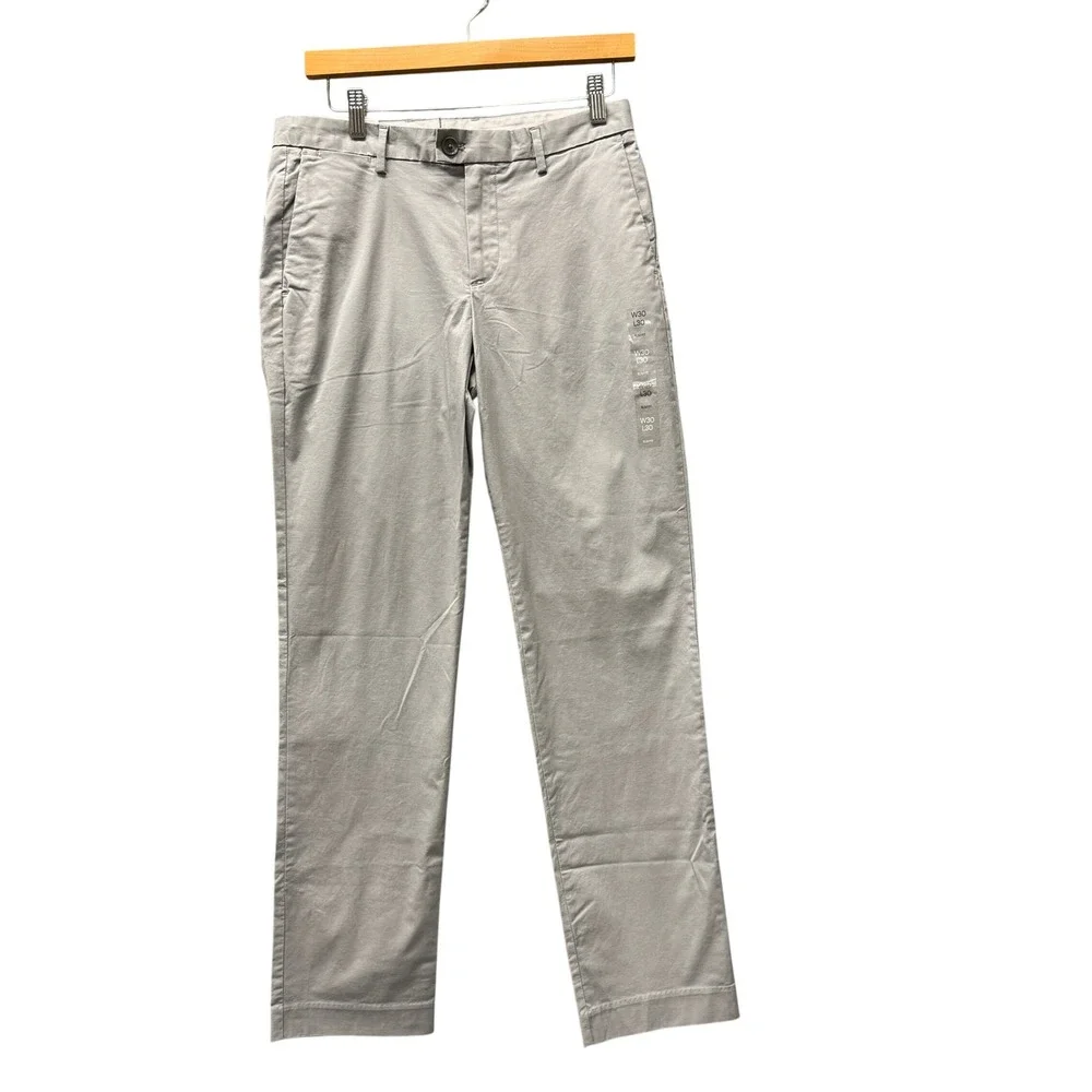 Calvin Klein Chinos Mens 30x30 The‎ Refined Stretch Slim Fit Gray Trousers NEW